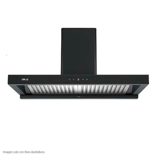 Extractor de grasa Pirámide 90 Black Drija de 89.5cm, 2 chimeneas iluminación LED panel táctil