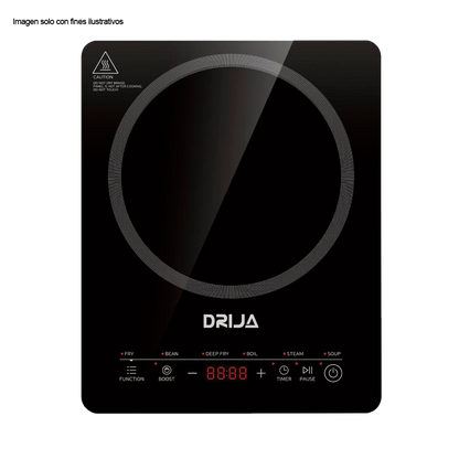 Estufa de inducción Múnich 28 Vitrocerámica negra control digital diseño compacto
