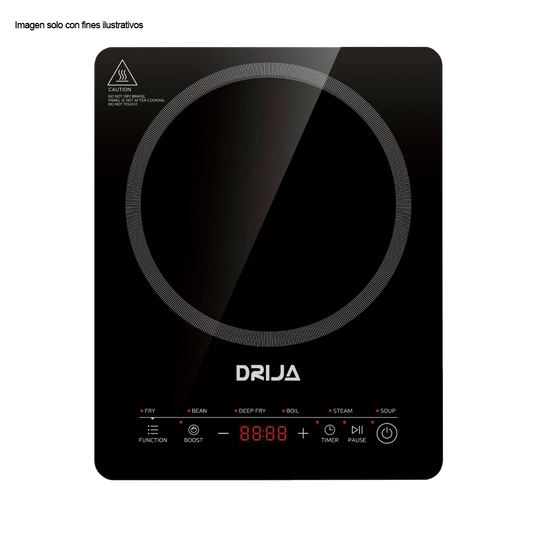 Estufa de inducción Múnich 28 Vitrocerámica negra control digital diseño compacto