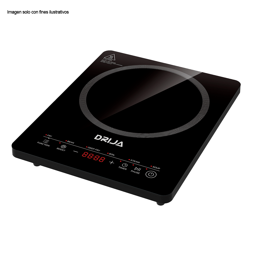 Estufa de inducción Múnich 28 Vitrocerámica negra control digital diseño compacto