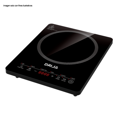 Estufa de inducción Múnich 28 Vitrocerámica negra control digital diseño compacto