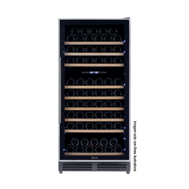 Vinera empotrable DOLCE 110 Drija, capacidad de 110 botellas, diseño versátil y elegante, control táctil (pantalla LED) sistema de enfriamiento dual, puerta reversible, 115V-60Hz