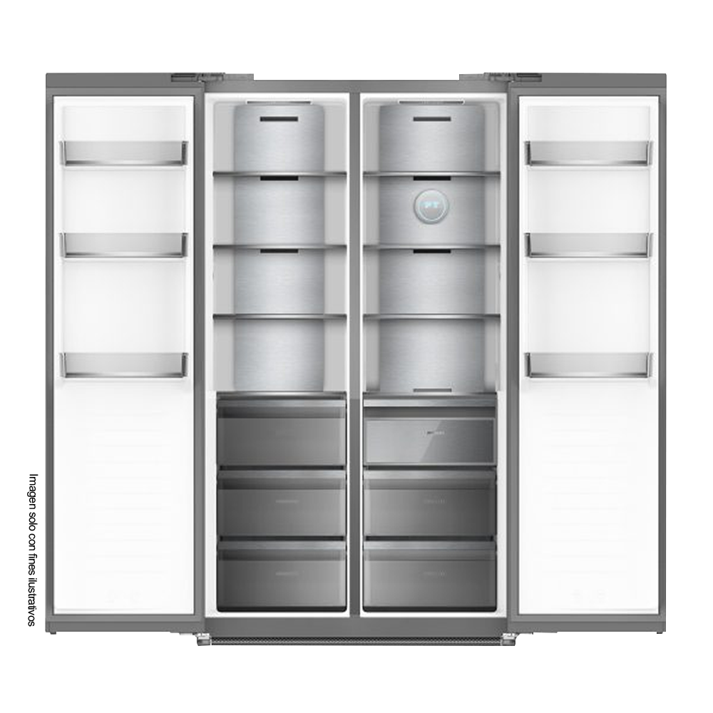 Refrigeradora y congelador Drija BLACK-23, 23pc Drija, puertas acabado vidrio templado | espejo negro