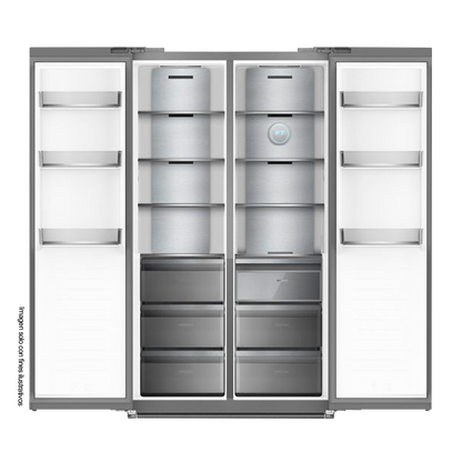 Refrigeradora y congelador Drija BLACK-23, 23pc Drija, puertas acabado vidrio templado | espejo negro