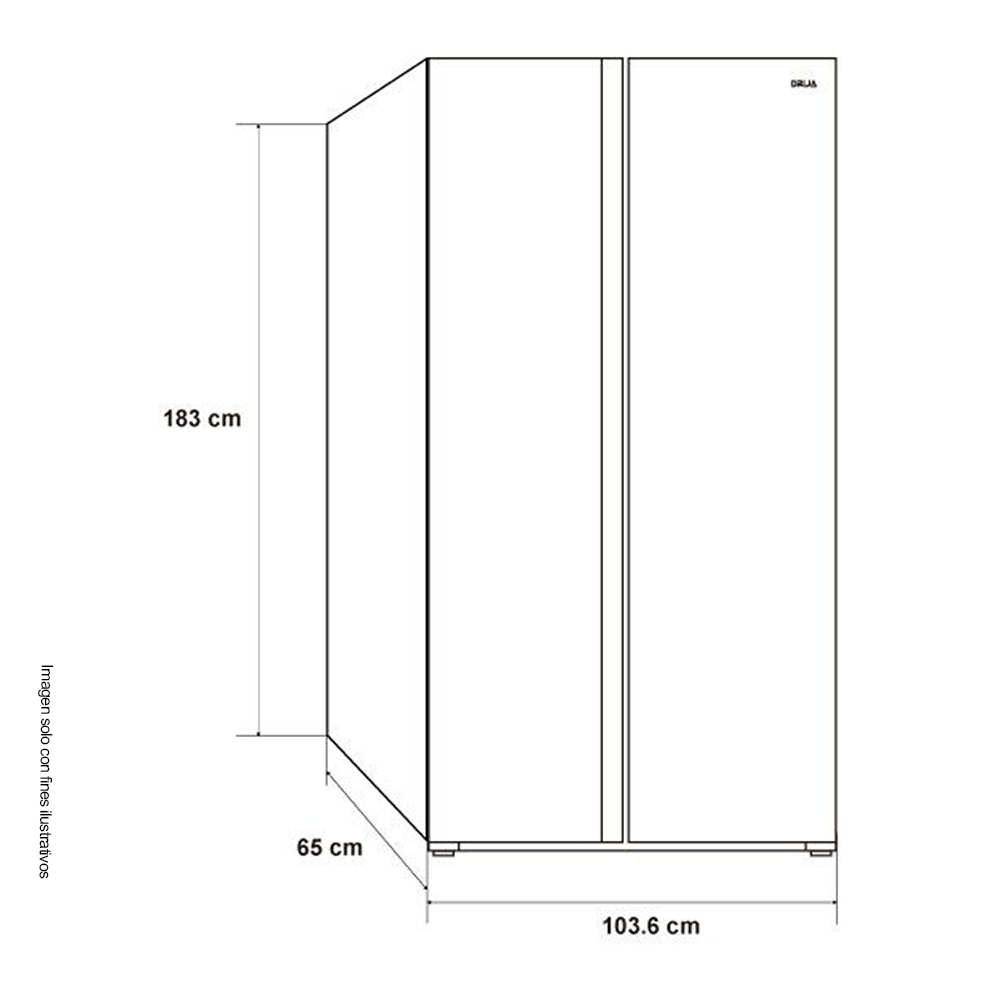 Refrigeradora y congelador Drija BLACK-23, 23pc Drija, puertas acabado vidrio templado | espejo negro