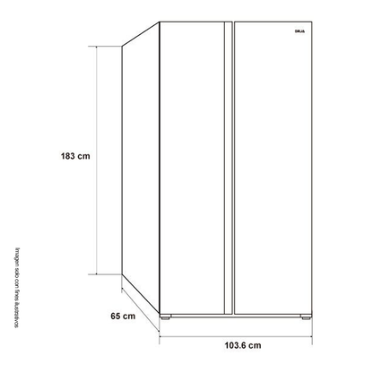 Refrigeradora y congelador Drija BLACK-23, 23pc Drija, puertas acabado vidrio templado | espejo negro