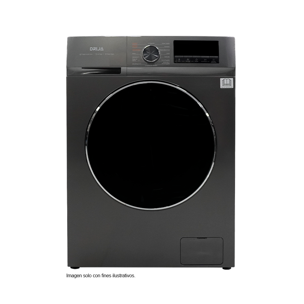 Lavadora - secadora 2 en 1, 16kg modelo LAVASCIUGA 1609  Drija, color gris oscuro, 16 programas.
