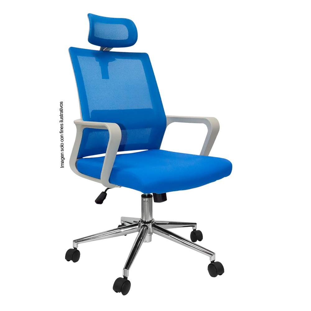 Silla de oficina 853-6552HA color tela azul