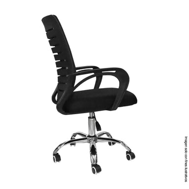 Silla para oficina 853-MODERNN color negro y base plateada.
