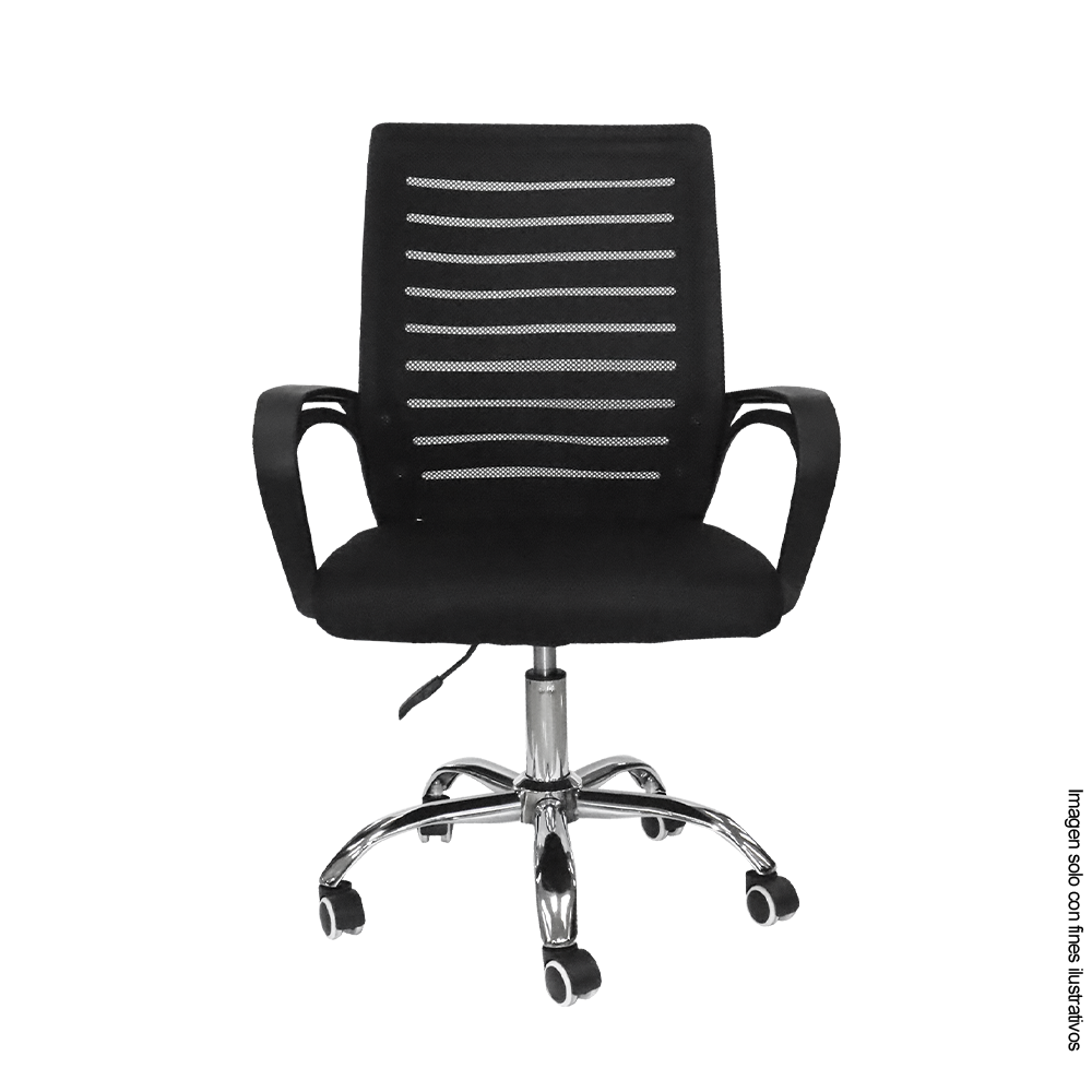 Silla para oficina 853-MODERNN color negro y base plateada.
