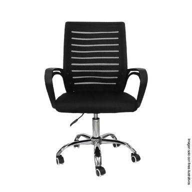 Silla para oficina 853-MODERNN color negro y base plateada.