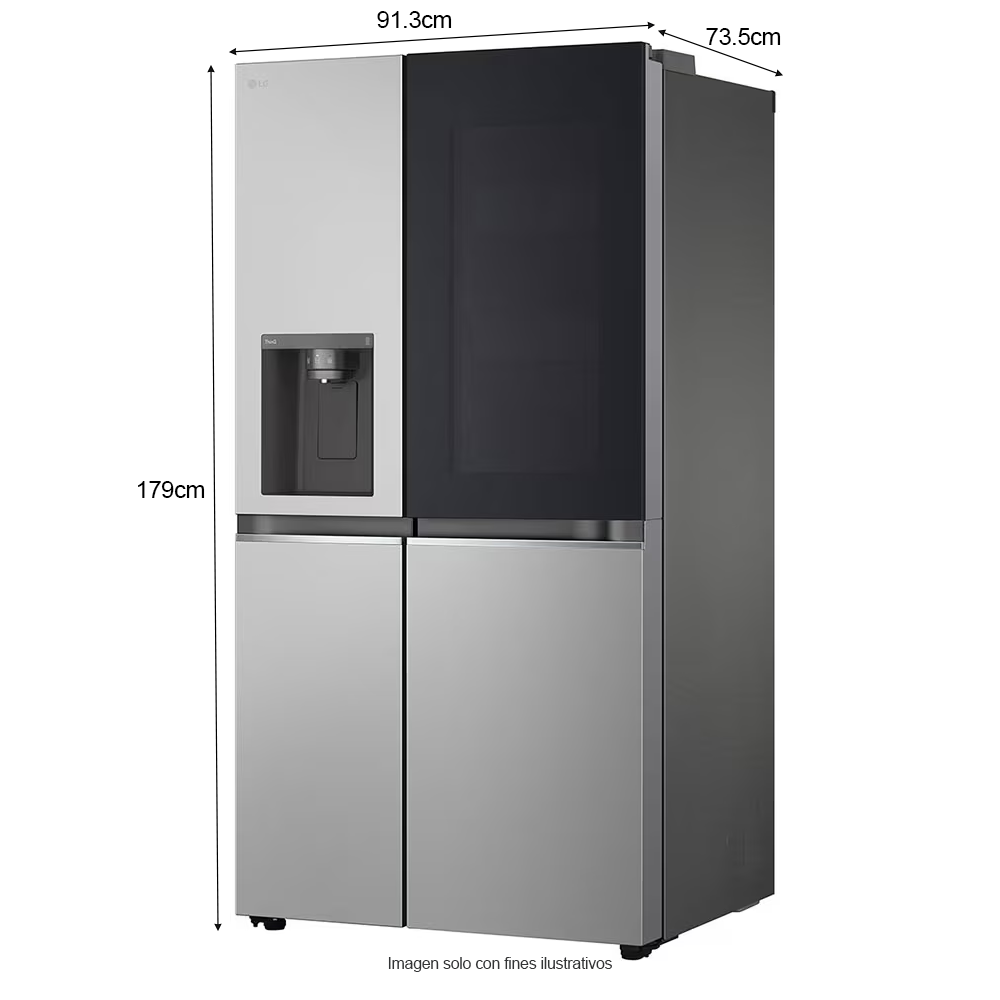 Refrigeradora Side By Side 22pc VS25GIMW LG | InstaView Door-in-Door | metal decorativo |  Door cooling | sistema ThinQ