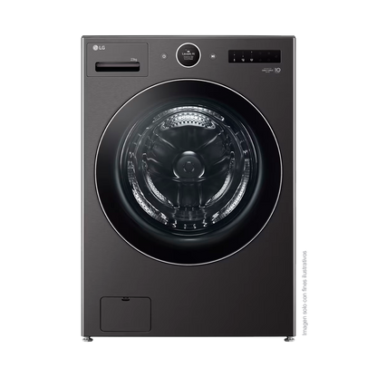 Lavadora de 23kg WM23BFXS6 LG, carga frontal, TurboWash360, acabado de acero negro