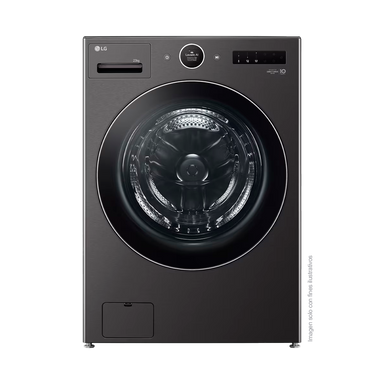 Lavadora de 23kg WM23BFXS6 LG, carga frontal, TurboWash360, acabado de acero negro