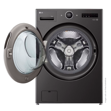 Lavadora de 23kg WM23BFXS6 LG, carga frontal, TurboWash360, acabado de acero negro