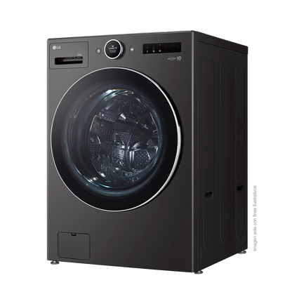 Lavadora de 23kg WM23BFXS6 LG, carga frontal, TurboWash360, acabado de acero negro