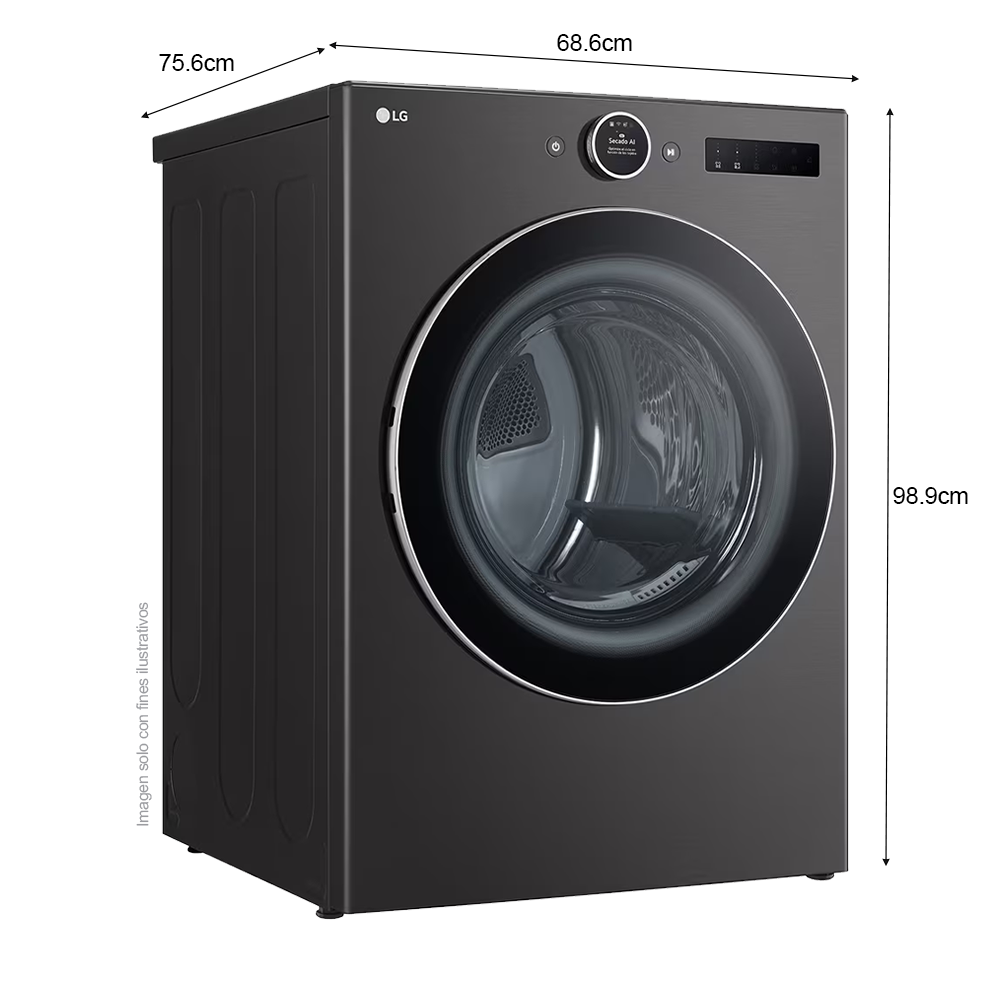 Secadora a gas 22kg DF74BFXS6B LG, Sistema TurboSteam, AI Sensor Dry, ThinQ.
