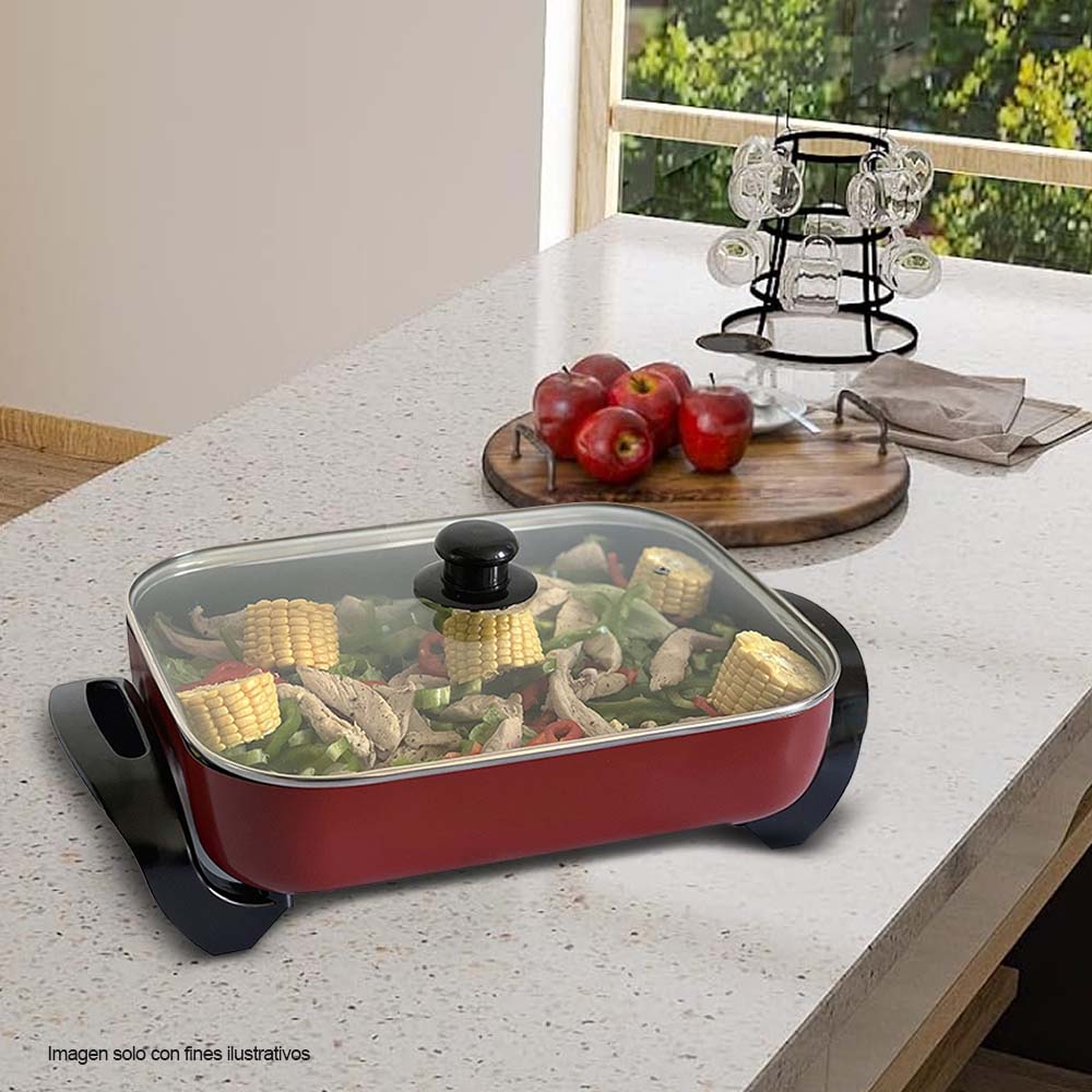 Sartén eléctrico SA-1551 Sankey revestimiento antiadherente, control ajustable de temperatura