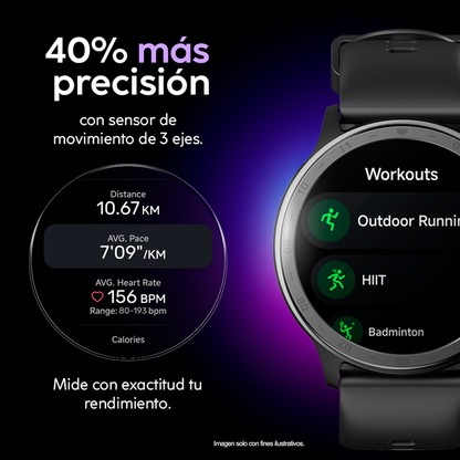 Smartwatch, 1.43”, CT-AURA2, Cubitt, Bluetooth AMOLED con llamadas, color azul