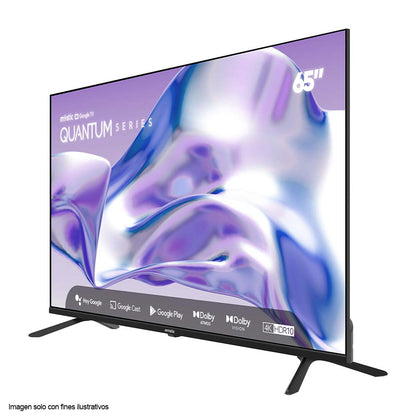 Televisor QLED 65" Quantum, MY-SQG65509 Mystic, con asistente de voz Hey Google, 4K HDR10, Dolby Atmos, Dolby Vision, Google Play Store y Bluetooth.