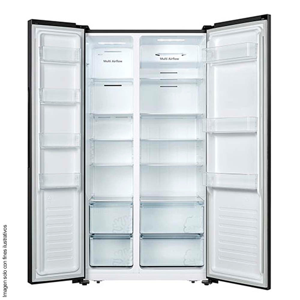 Refrigeradora 18pc Side By Side RS19N6ABI Hisense inverter, color negro