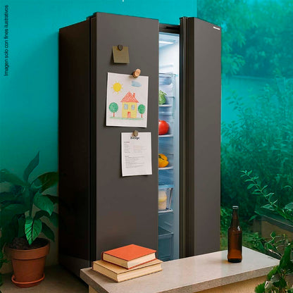 Refrigeradora 18pc Side By Side RS19N6ABI Hisense inverter, color negro