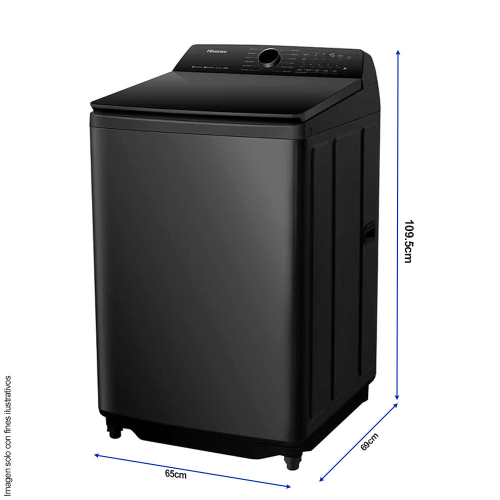 Lavadora automática 20kg WT5I2023DB Hisense color negro