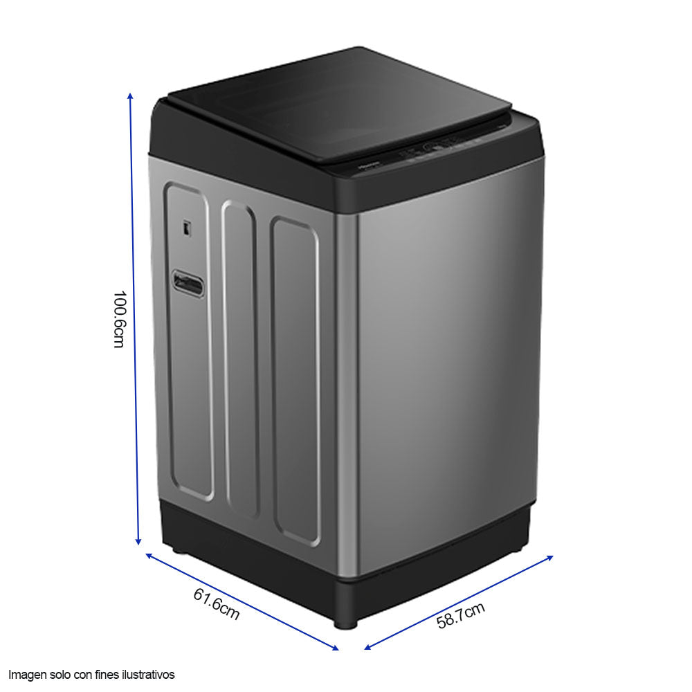 Lavadora automática16 kg Top Load WT5K1623DT Hisense gris titanio