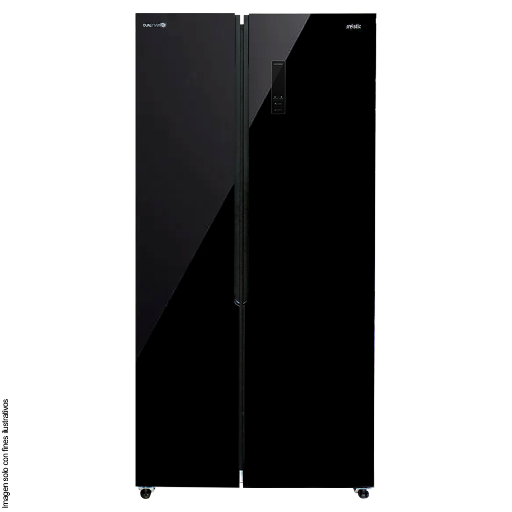 Refrigeradora 15.62pc RF-NV-SB471LSS Side By Side color negro, compresor inverter
