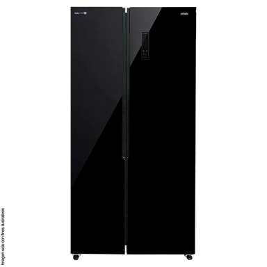 Refrigeradora 15.62pc RF-NV-SB471LSS Side By Side color negro, compresor inverter