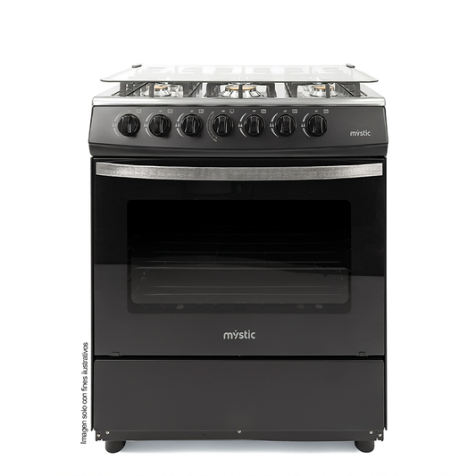 Estufa a gas 30" Agata Plus MY-ST6Q750-PHSC-B, Mystic, 6 quemadores
