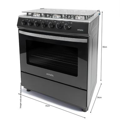 Estufa a gas 30" Agata Plus MY-ST6Q750-PHSC-B, Mystic, 6 quemadores