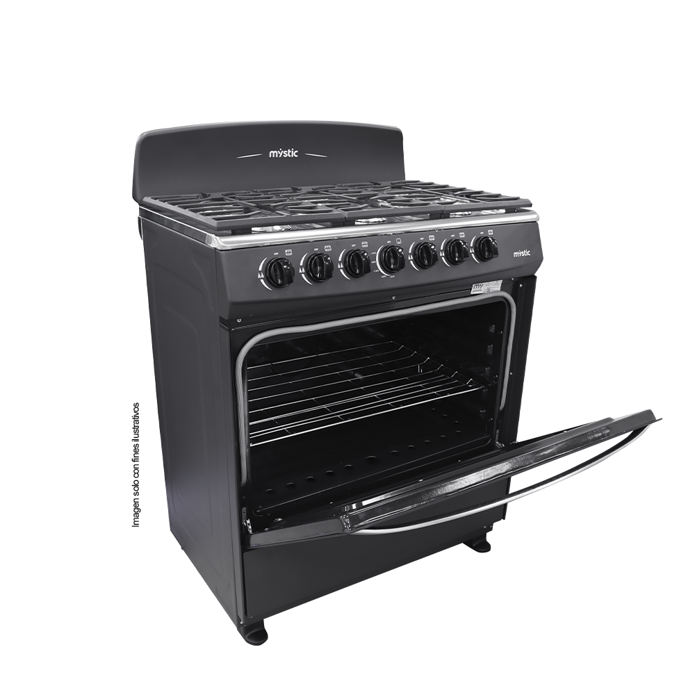 Estufa a gas 30" 6 quemadores AGATA PLUS MY-ST6Q750-PHSC-GY Mystic