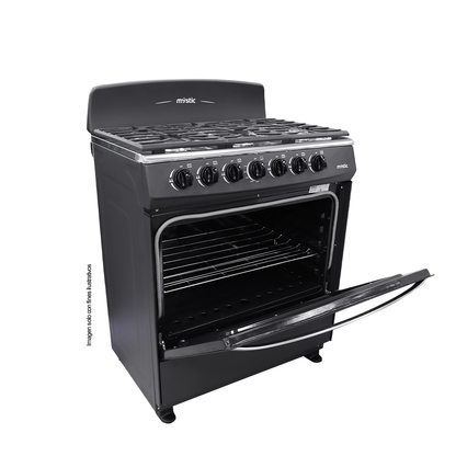 Estufa a gas 30" 6 quemadores AGATA PLUS MY-ST6Q750-PHSC-GY Mystic