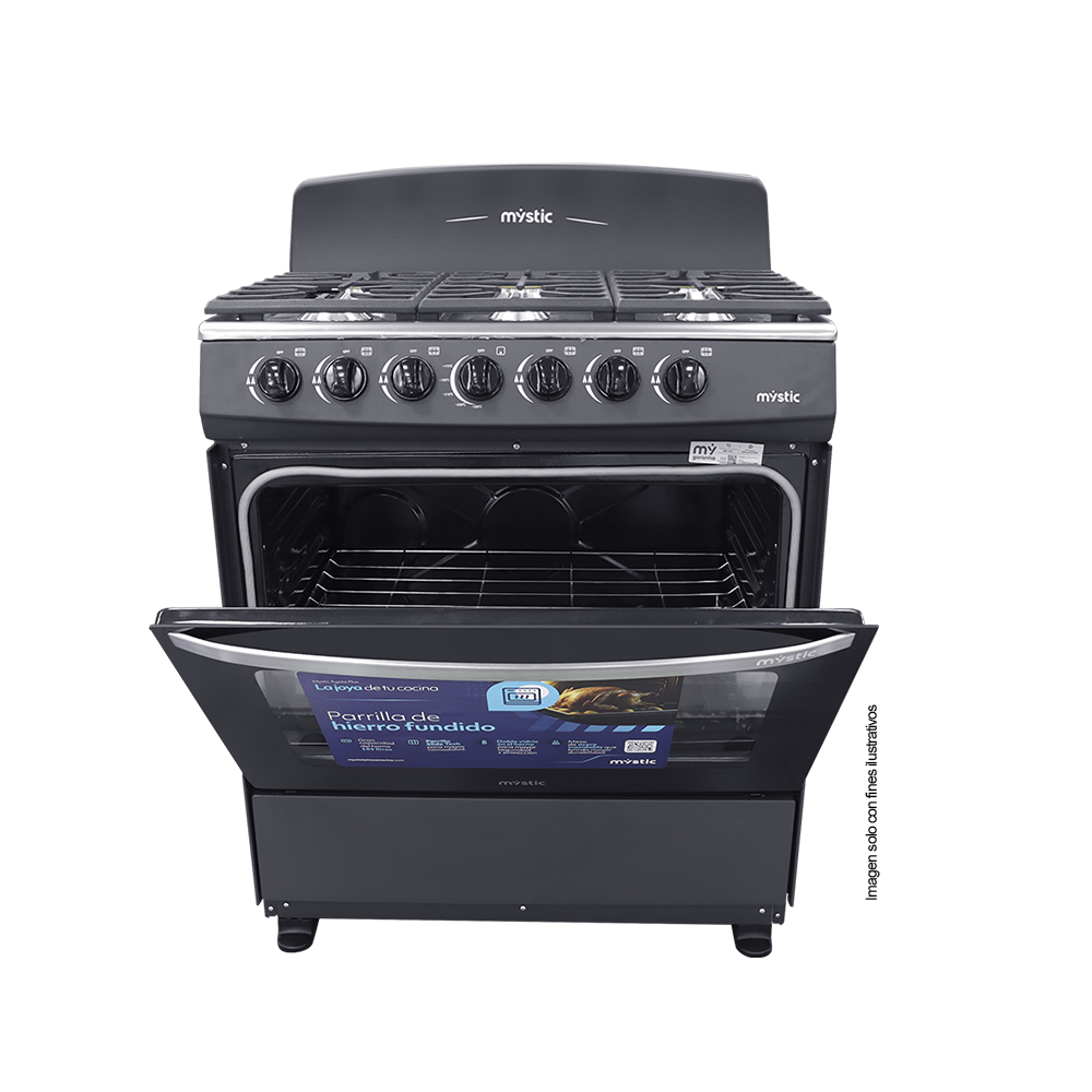 Estufa a gas 30" 6 quemadores AGATA PLUS MY-ST6Q750-PHSC-GY Mystic