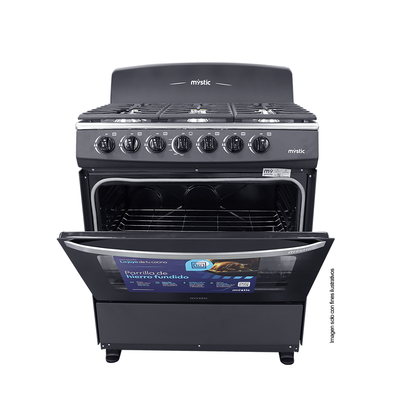 Estufa a gas 30" 6 quemadores AGATA PLUS MY-ST6Q750-PHSC-GY Mystic