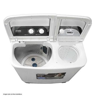 Lavadora semiautomatica12kg, WM-1217S Mystic PowerClean, Turbo Dry, tapa en vidrido templado