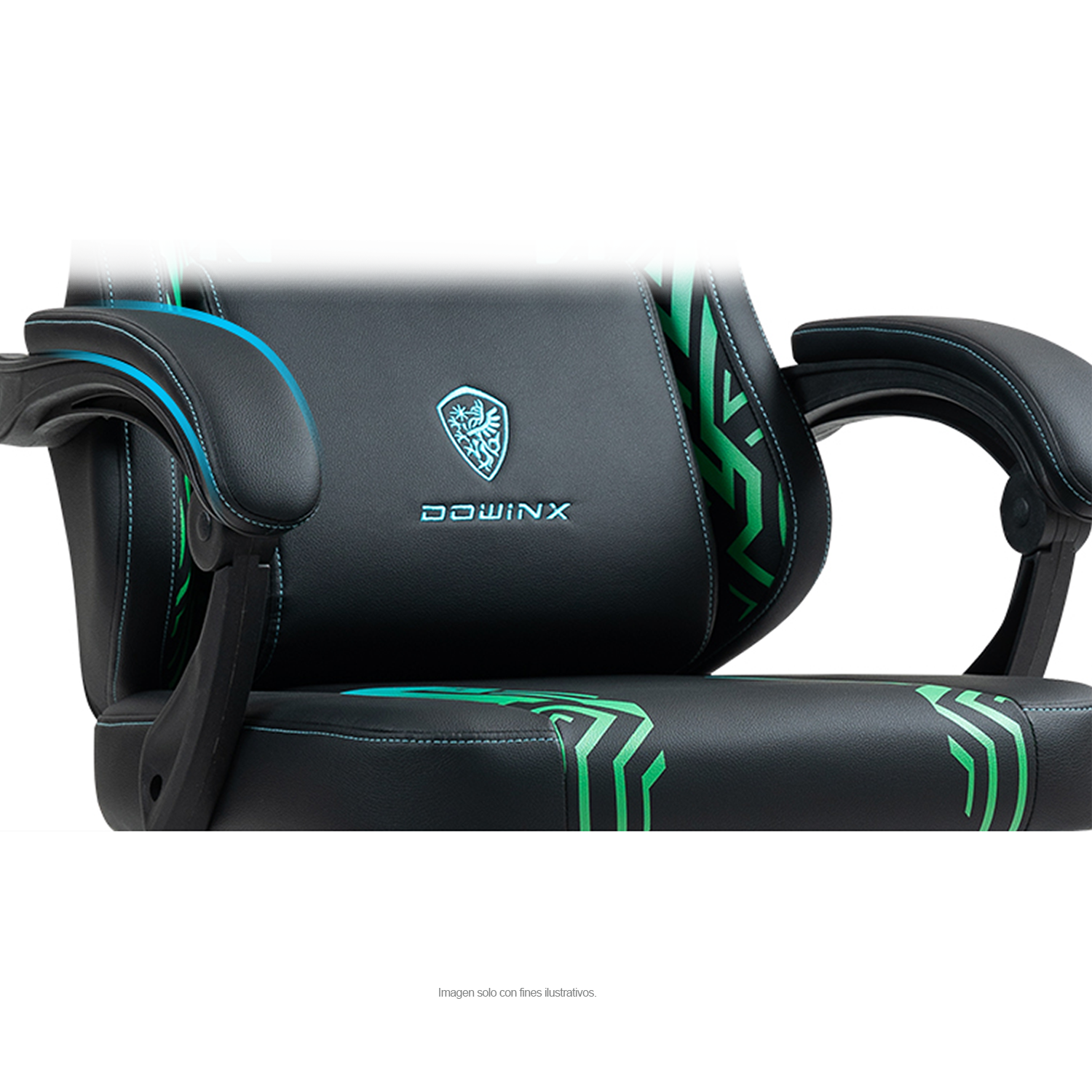Silla Gaming LS-D1140 con reposapiés, color verde negro