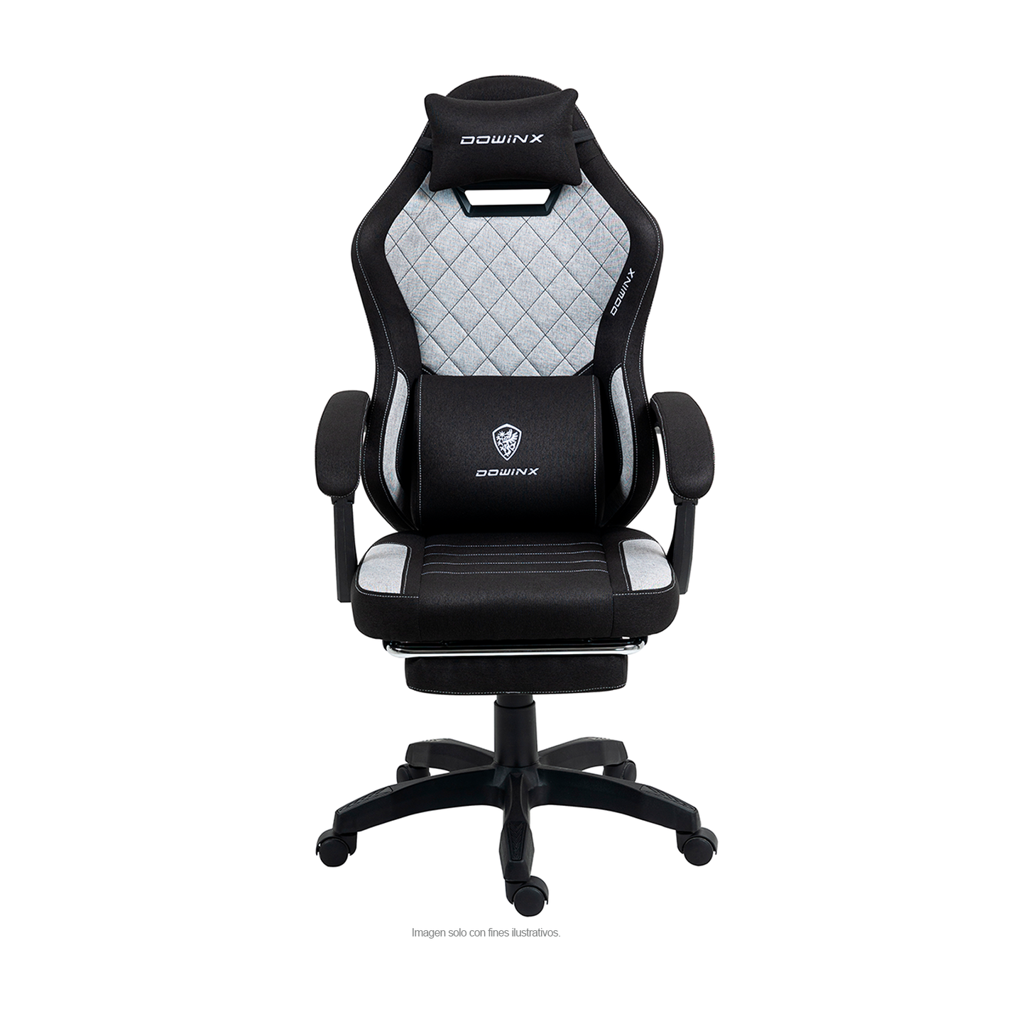 Silla Gaming LS-D1147 con reposapiés, color negro / gris