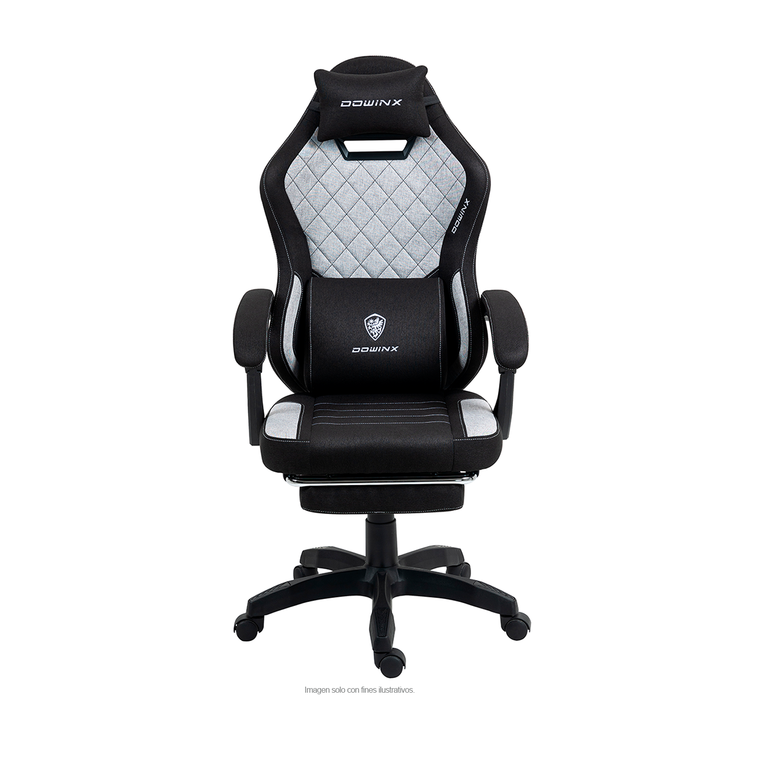 Silla Gaming LS-D1147 con reposapiés, color negro / gris
