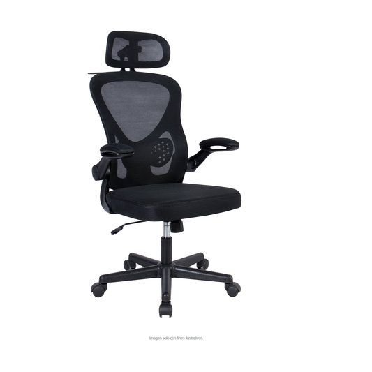 Silla de oficina 922, respaldo de malla, color negro