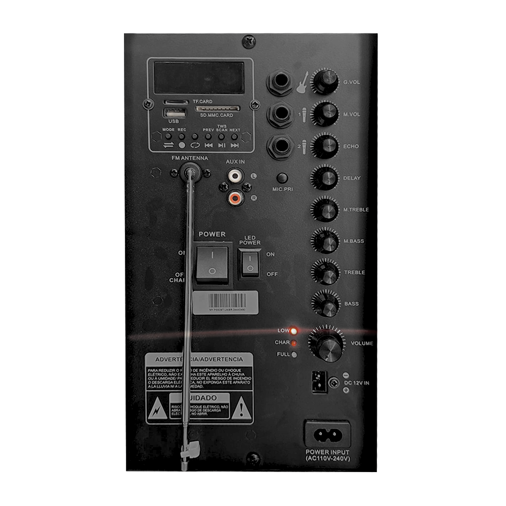 Parlante 15" activo con batería MY-PS508T-LA/BR potencia de 50W (RMS)