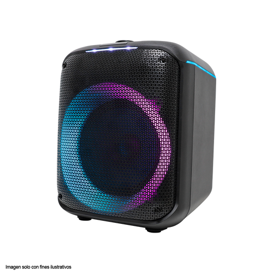 Bocina parlante MY-PS94T-LABR Mystic, Out mini two, audio con hasta 4 horas de reproducción, luz LED, Micrófono con cable, bluetooth TWS, Radio FM.