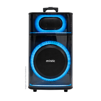 Parlante activo Out Max MY-PS606T-LA-BR, Mysctic, 40W RMS, hasta 4 horas de reproducción, Luz LED, Micrófono inalámbrico UHF, Bluetooth TWS, radio FM.