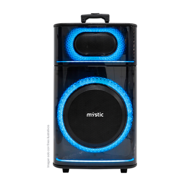 Parlante activo Out Max MY-PS606T-LA-BR, Mysctic, 40W RMS, hasta 4 horas de reproducción, Luz LED, Micrófono inalámbrico UHF, Bluetooth TWS, radio FM.