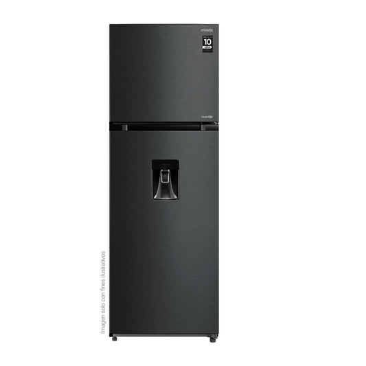 Refrigeradora 8.72pc Inverter RF-NV276LSS Mystic No Frost, color gris nublado, dispensador de agua, control electrónico de temperatura