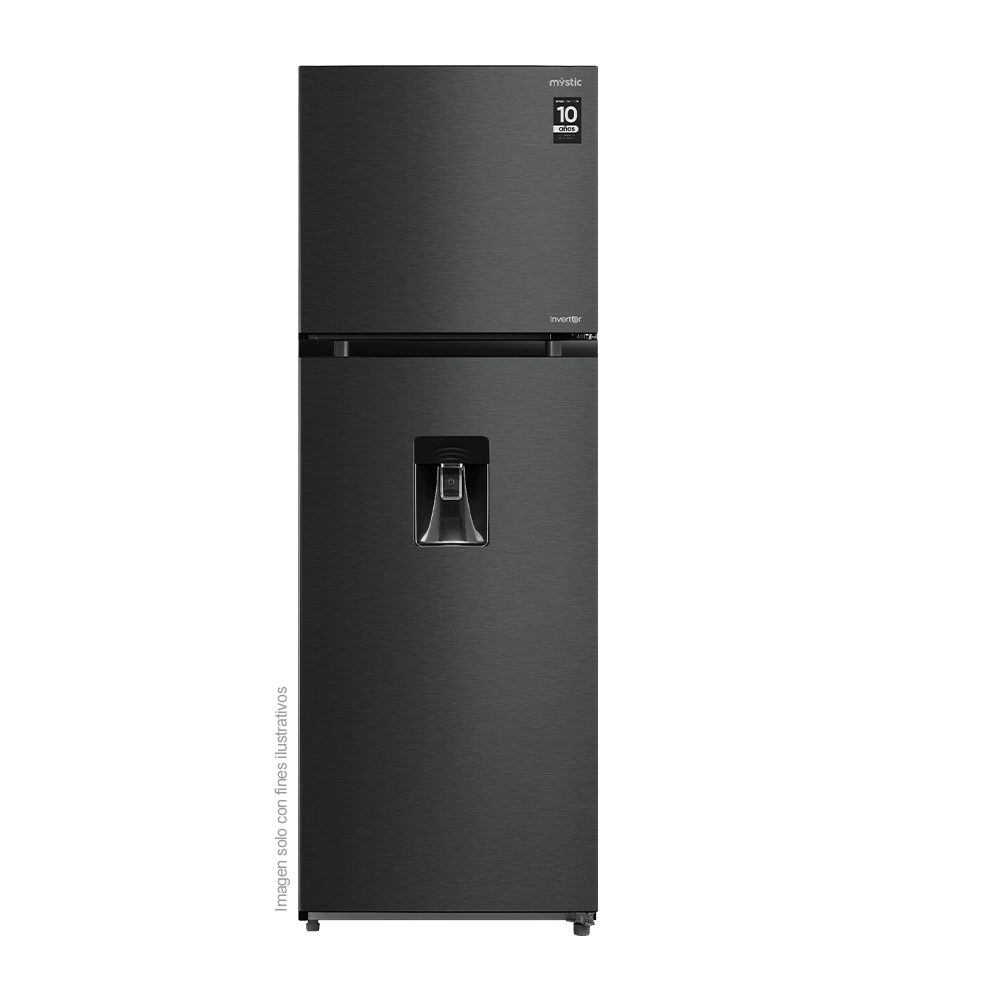 Refrigeradora 8.72pc Inverter RF-NV276LSS Mystic No Frost, color gris nublado, dispensador de agua, control electrónico de temperatura