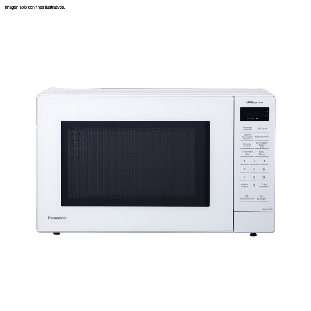Microondas 1.2pc NN-ST65QWRPH color blanco, inverter, 19 menús automáticos Panasonic