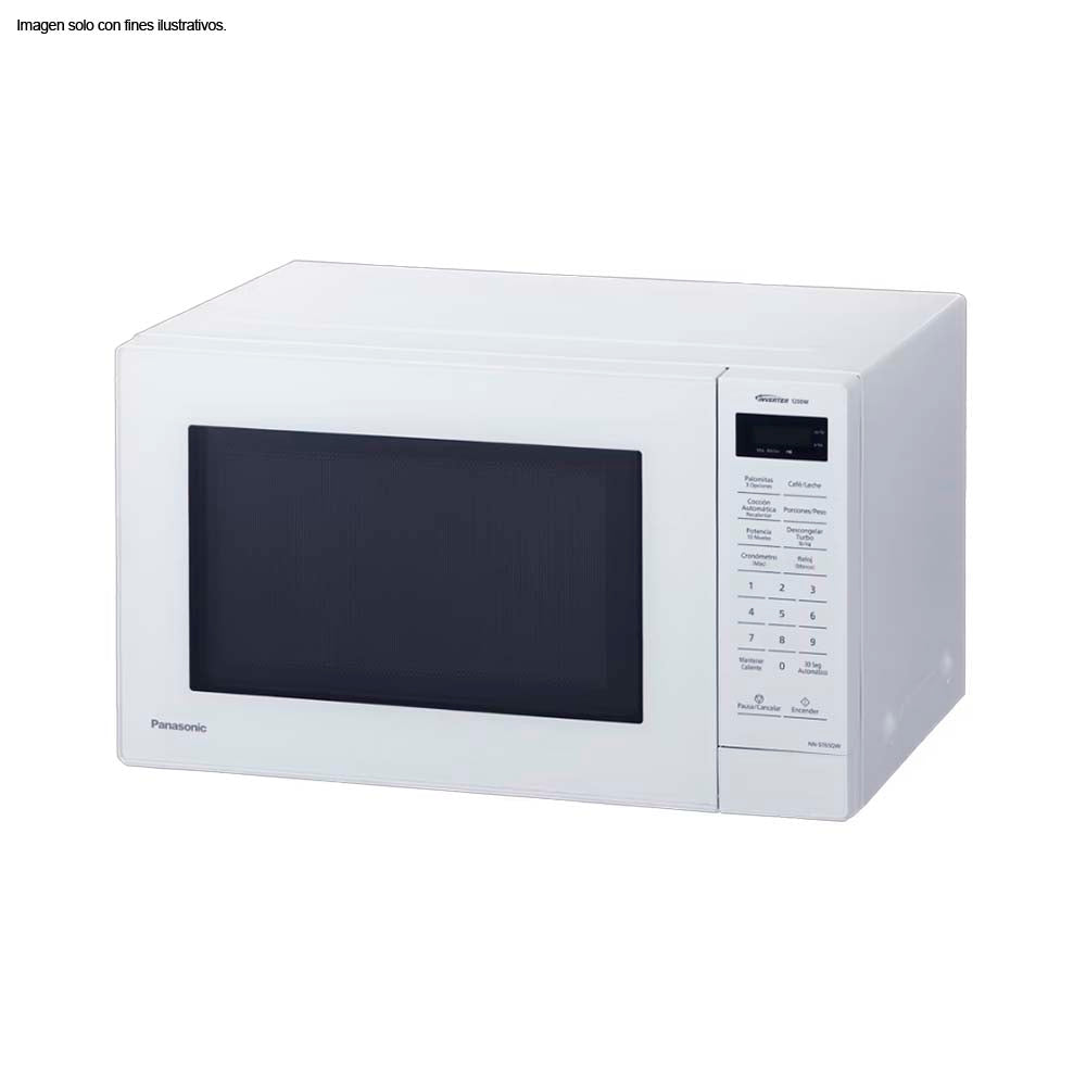 Microondas 1.2pc NN-ST65QWRPH color blanco, inverter, 19 menús automáticos Panasonic