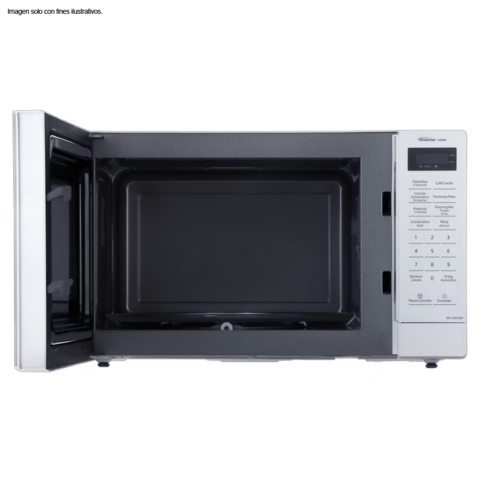 Microondas 1.2pc NN-ST65QWRPH color blanco, inverter, 19 menús automáticos Panasonic